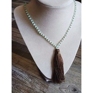 Zacasha Crystal Bead Tassel Necklace